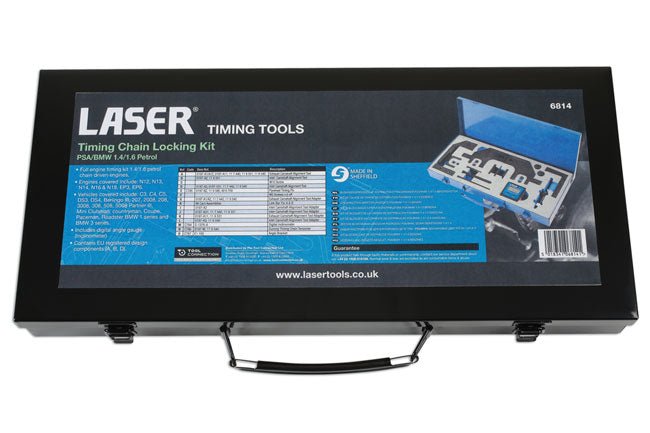 Laser Tools 6814 Timing Chain Locking Kit - for PSA, BMW 1.4, 1.6 Petrol Laser Tools