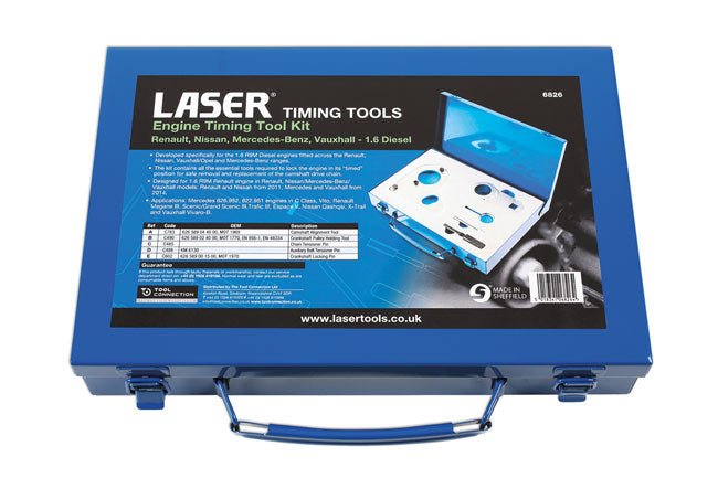Laser Tools 6826 Engine Timing Kit - for Renault, Nissan, Mercedes, Vauxhall Laser Tools