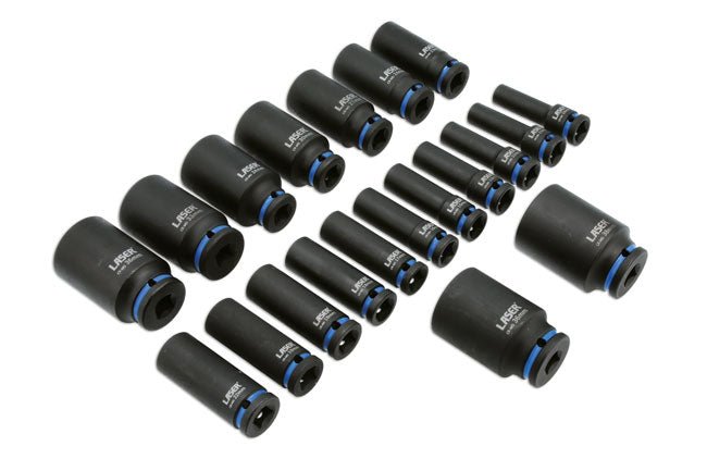 Laser Tools 6830 Deep Impact Socket Set 1/2"D 20pc Laser Tools