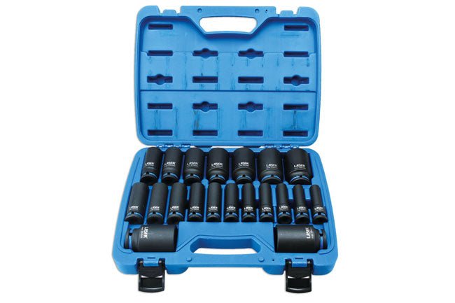 Laser Tools 6830 Deep Impact Socket Set 1/2"D 20pc Laser Tools