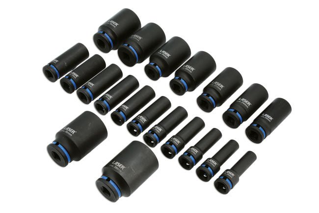 Laser Tools 6830 Deep Impact Socket Set 1/2"D 20pc Laser Tools