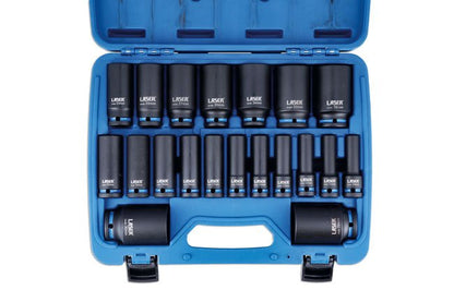 Laser Tools 6830 Deep Impact Socket Set 1/2"D 20pc Laser Tools