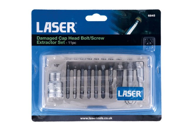 Laser Tools 6845 Damaged Cap Head Bolt/Screw Extractor Set 11pc Laser Tools