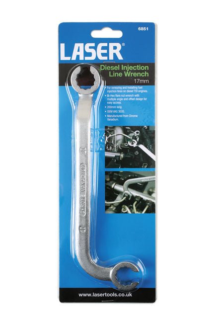 Laser Tools 6851 Diesel Injection Line Wrench 17mm Laser Tools