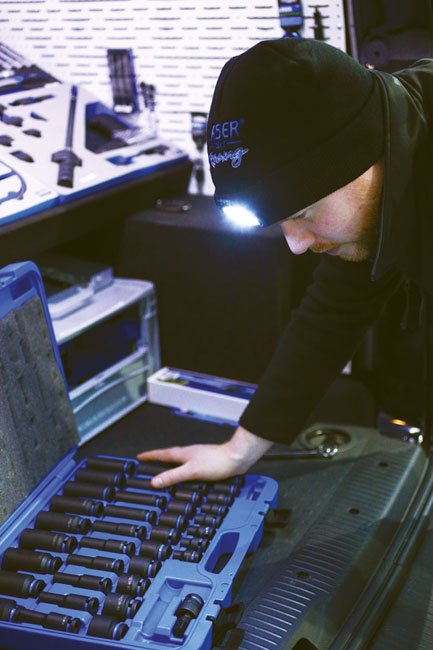 Laser Tools 6899 Laser Tools Racing Beanie Hat with Rechargeable Lamp Laser Tools