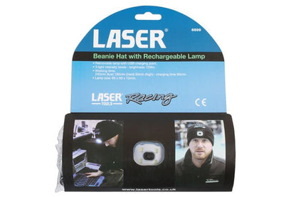 Laser Tools 6899 Laser Tools Racing Beanie Hat with Rechargeable Lamp Laser Tools
