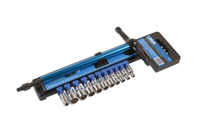 Laser Tools 6902 T-Handle Alldrive Socket Set 1/4"D 11pc Laser Tools