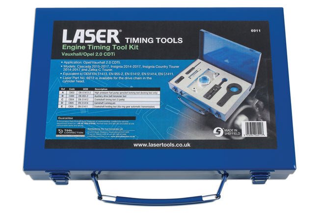 Laser Tools 6911 Engine Timing Tool Kit - for Vauxhall/Opel 2.0 CDTI Laser Tools