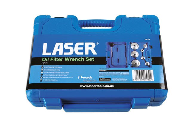 Laser Tools 6932 Oil Filter Wrench Set 8pc Laser Tools