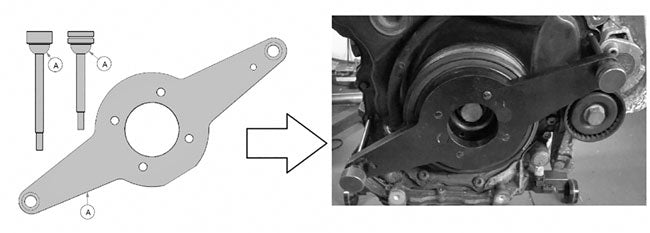 Laser Tools 6951 Vibration Damper Holding Tool - for VAG 1.8, 2.0 TFSI/TSI Laser Tools