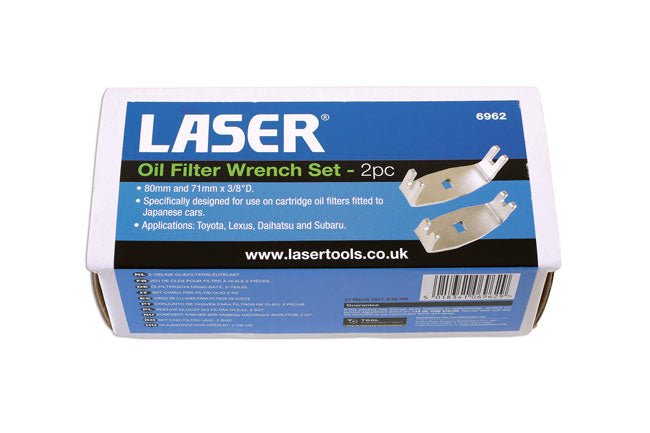 Laser Tools 6962 Oil Filter Wrench Set 3/8"D 2pc Laser Tools