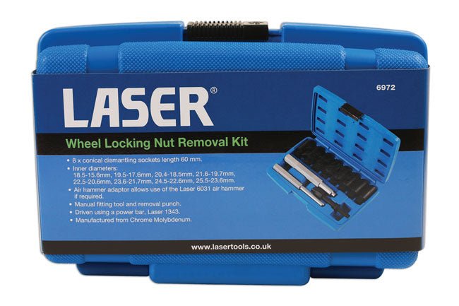 Laser Tools 6972 Wheel Locking Nut Removal Kit Laser Tools