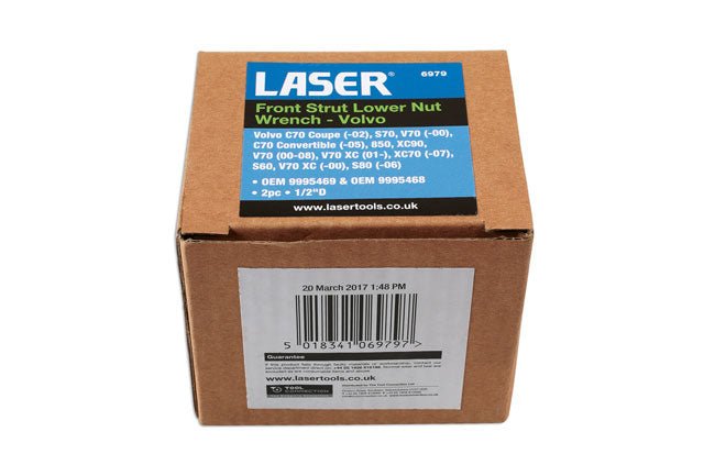 Laser Tools 6979 Front Strut Top Nut Wrench/Holding Tool 2pc - for Volvo Laser Tools