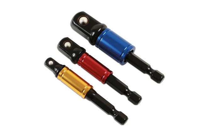 Laser Tools 6983 Socket Adaptor Set, Rotating Sleeve 1/4"D, 3/8"D, 1/2"D 3pc Laser Tools