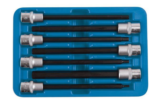 Laser Tools 6995 Extra Long Hex Socket Bit Set 3/8"D 7pc Laser Tools