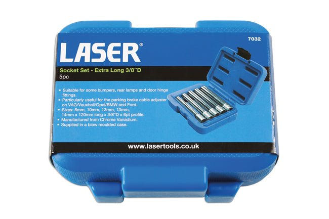 Laser Tools 7032 Extra Deep Socket Set 3/8"D 5pc Laser Tools