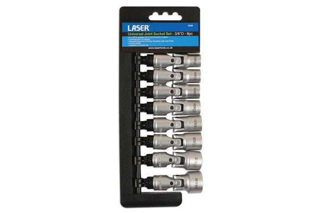 Laser Tools 7035 Universal Joint Socket Set 3/8"D 8pc Laser Tools