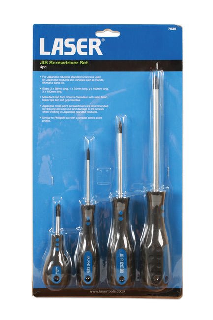 Laser Tools 7036 JIS Screwdriver Set 4pc Laser Tools