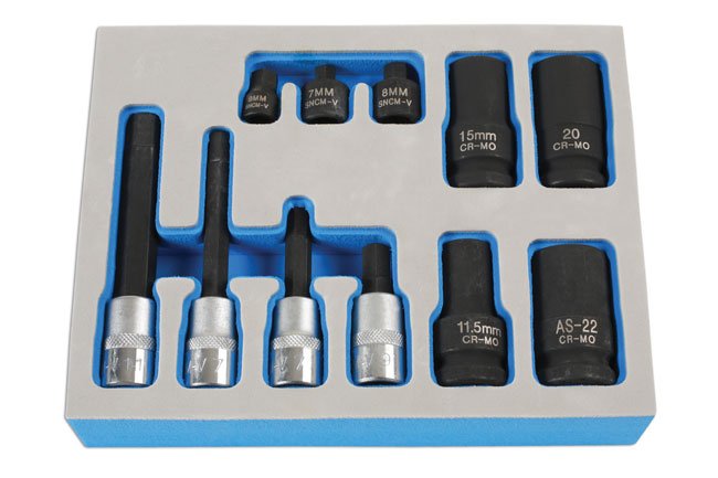 Laser Tools 7064 Brake Caliper Socket & Bit Set 11pc - for German Vehicles Laser Tools