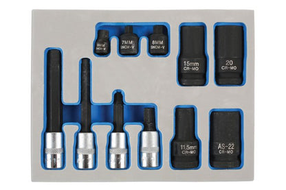 Laser Tools 7064 Brake Caliper Socket & Bit Set 11pc - for German Vehicles Laser Tools