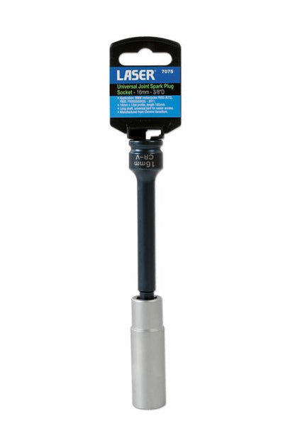 Laser Tools 7075 Universal Joint Spark Plug Socket 3/8"D 16mm Laser Tools