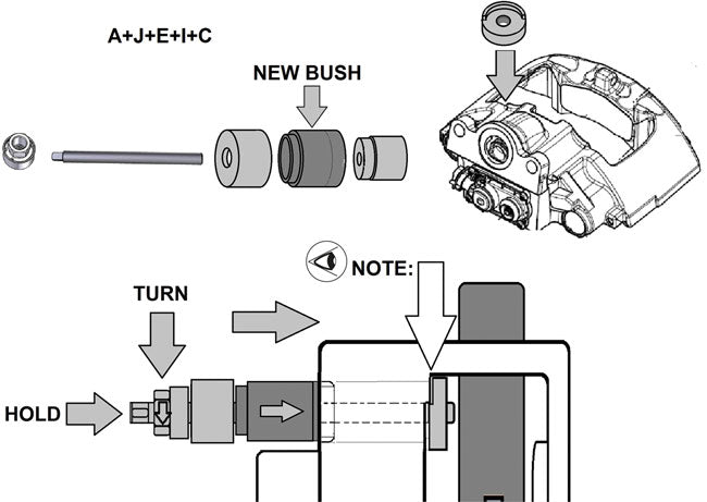 Laser Tools 7105 Caliper Bush Replacement Tool - Knorr-Bremse Laser Tools