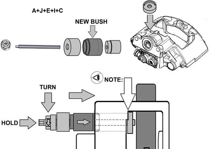 Laser Tools 7105 Caliper Bush Replacement Tool - Knorr-Bremse Laser Tools