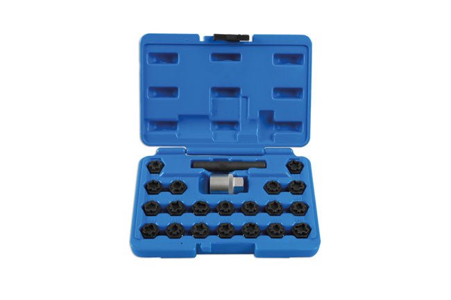 Laser Tools 7108 Locking Wheel Nut Key Set 22pc - for VAG Laser Tools