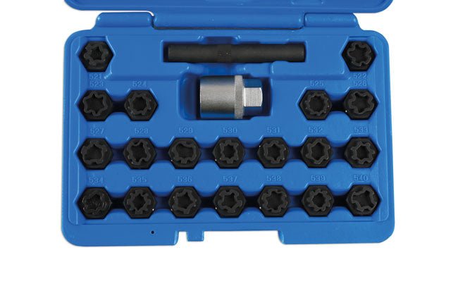 Laser Tools 7108 Locking Wheel Nut Key Set 22pc - for VAG Laser Tools