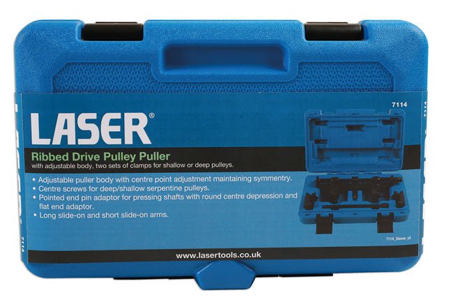 Laser Tools 7114 Ribbed Auxiliary Drive Belt Pulley Puller Laser Tools