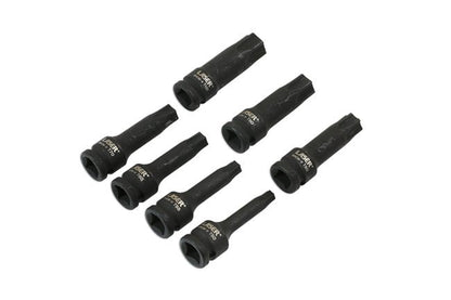 Laser Tools 7119 Long Impact Star Socket Bit Set 1/2"D 7pc Laser Tools