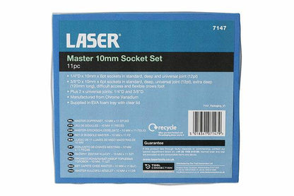 Laser Tools 7147 Master Socket Set 10mm 11pc Laser Tools