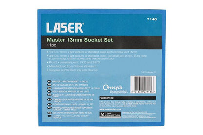Laser Tools 7148 Master Socket Set 13mm 11pc Laser Tools