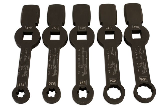 Laser Tools 7160 HGV Brake Caliper Wrench Set 5pc Laser Tools