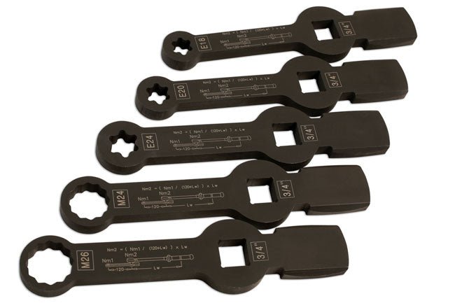 Laser Tools 7160 HGV Brake Caliper Wrench Set 5pc Laser Tools