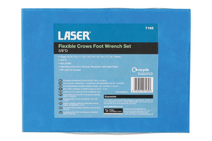Laser Tools 7165 Flexible Crows Foot Wrench Set 3/8"D 12pc Laser Tools