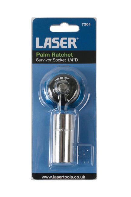 Laser Tools 7201 Palm Ratchet with Survivor Socket 1/4"D Laser Tools