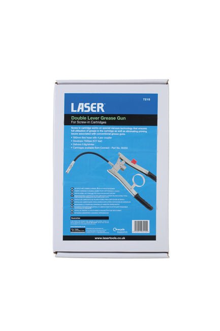 Laser Tools 7215 Double Lever Grease Gun for Screw-In Cartridges Laser Tools