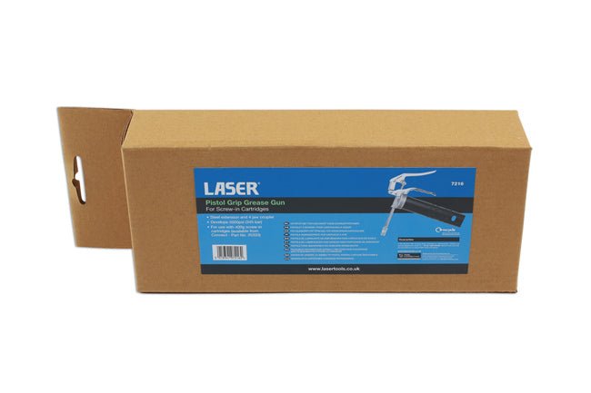 Laser Tools 7216 Pistol Grip Grease Gun for Screw-In Cartridges Laser Tools