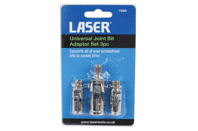 Laser Tools 7255 Universal Joint Bit Adaptor Set 3pc Laser Tools