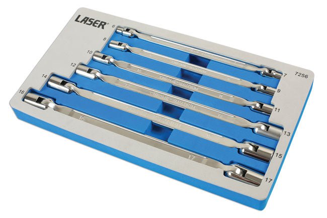 Laser Tools 7256 Flexible Socket Spanner Set 6pc Laser Tools
