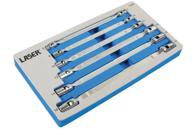 Laser Tools 7256 Flexible Socket Spanner Set 6pc Laser Tools