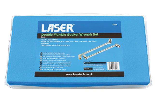 Laser Tools 7256 Flexible Socket Spanner Set 6pc Laser Tools