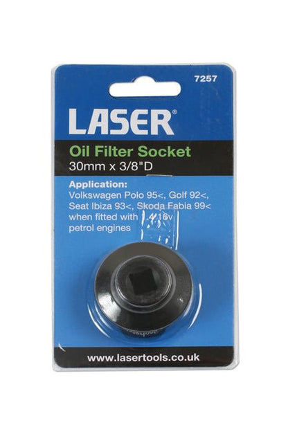 Laser Tools 7257 Oil Filter Socket 3/8"D - 30mm Laser Tools