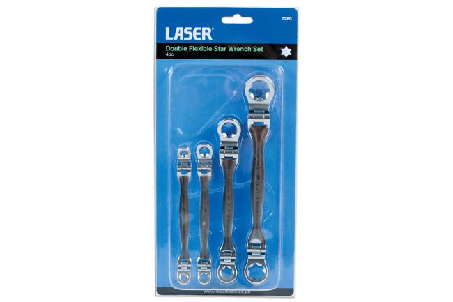 Laser Tools 7260 Flexible Star Spanner Set 4pc Laser Tools