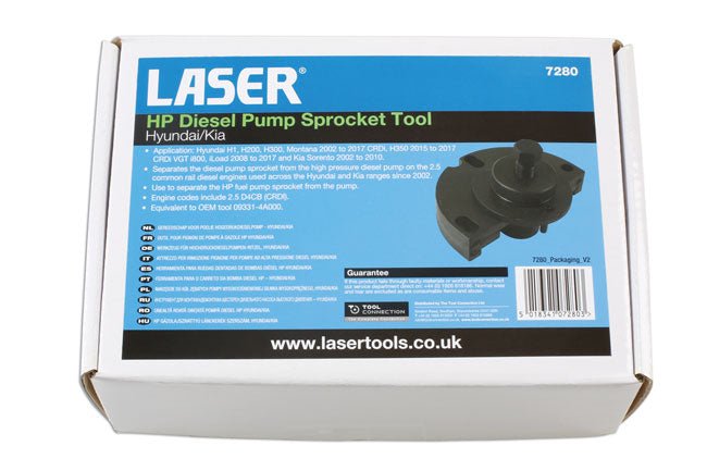 Laser Tools 7280 High Pressure Diesel Pump Sprocket Tool - for Hyundai, Kia Laser Tools