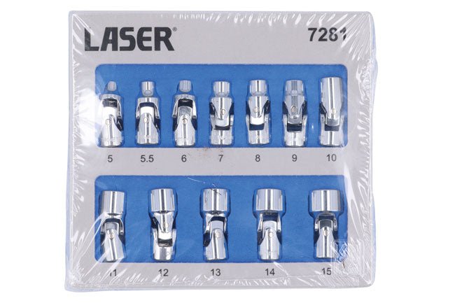 Laser Tools 7281 Universal Joint Socket Set 1/4"D 12pc Laser Tools