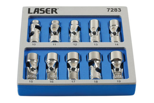 Laser Tools 7283 Universal Joint Socket Set 3/8"D 10pc Laser Tools
