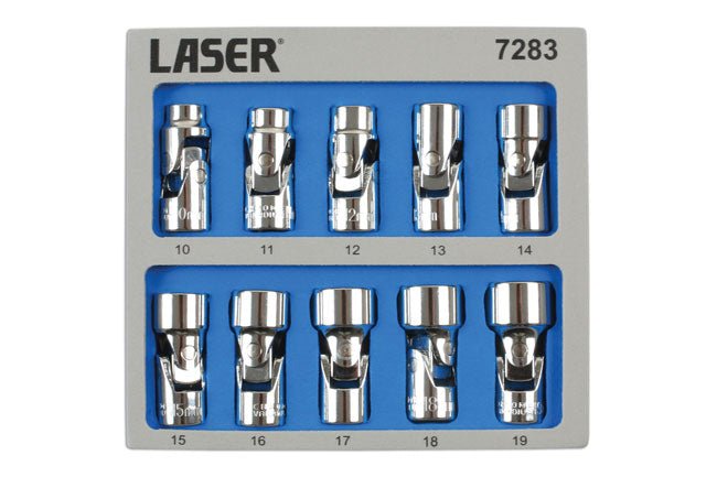 Laser Tools 7283 Universal Joint Socket Set 3/8"D 10pc Laser Tools