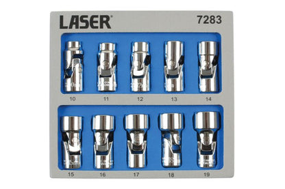 Laser Tools 7283 Universal Joint Socket Set 3/8"D 10pc Laser Tools